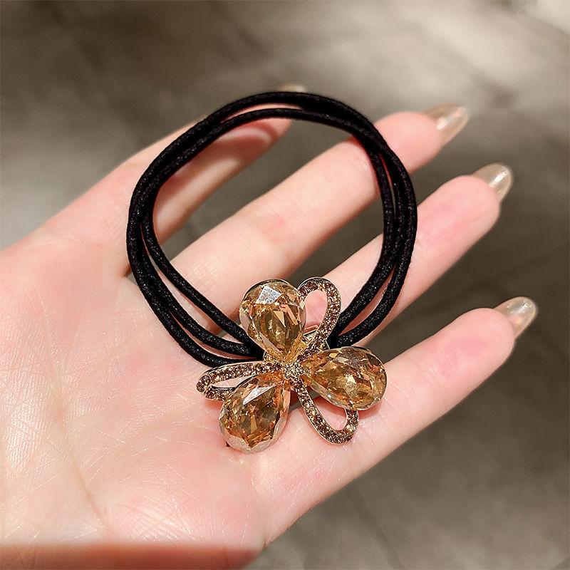 

1 шт. Новые сверкающие бриллиантовые эластичные резинки для волос с цветком для девочек, женские аксессуары для волос