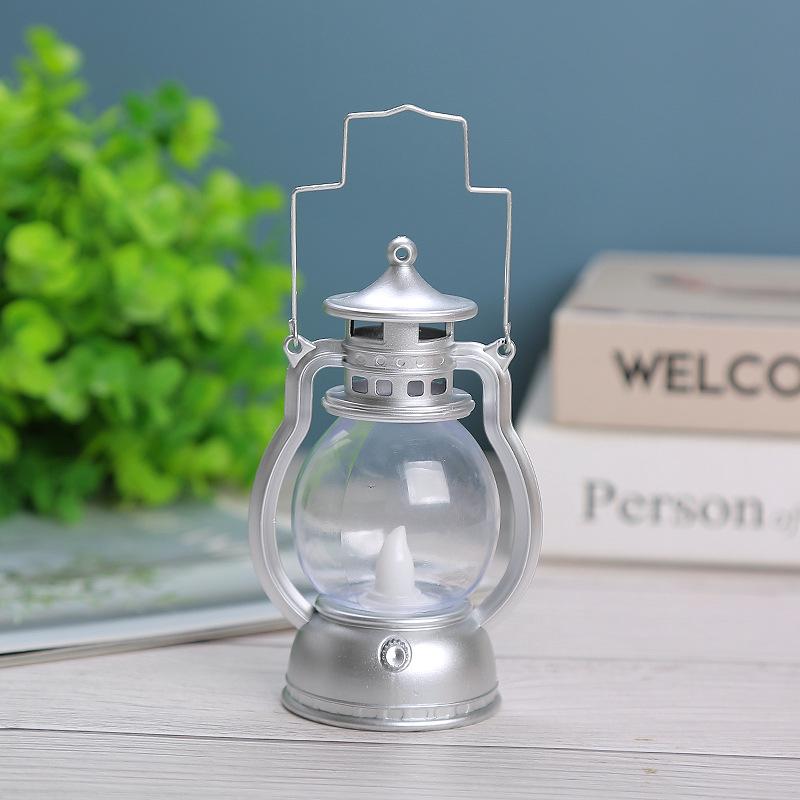 Retro Portable Lantern Vintage LED Light Christmas Decoration Halloween Electronic Candlestick Bar Atmosphere Layout Light