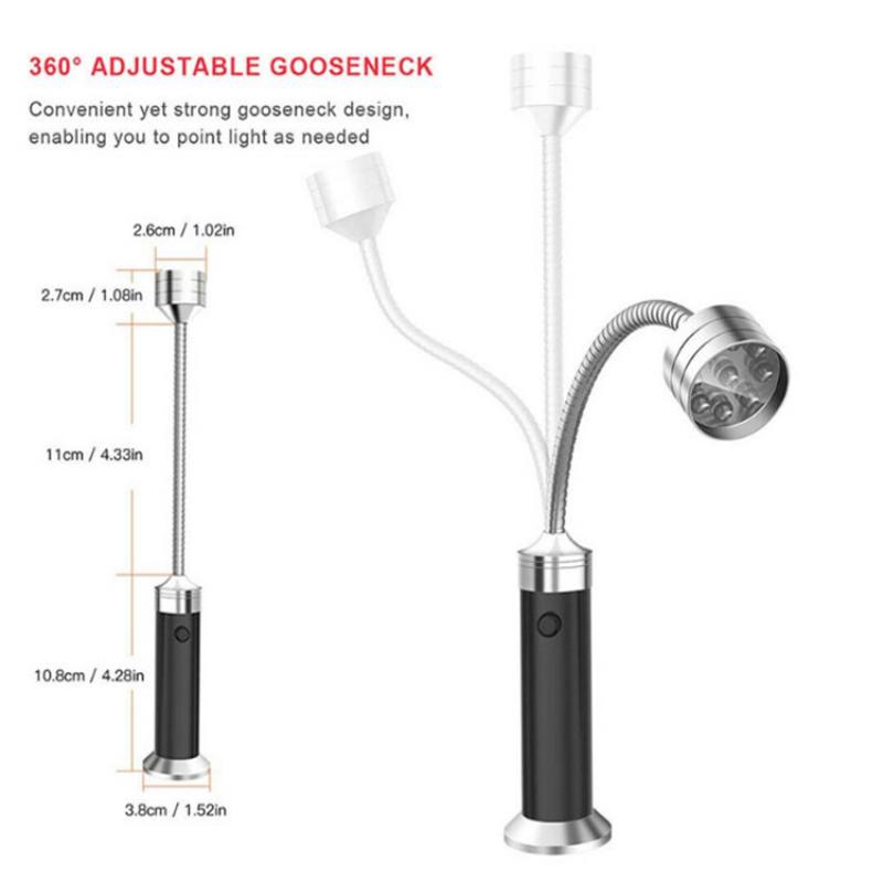 LED Flashlight with Magnet Work Light Bendable Auto Repair Emergency Lighting Hose Grill Lights
