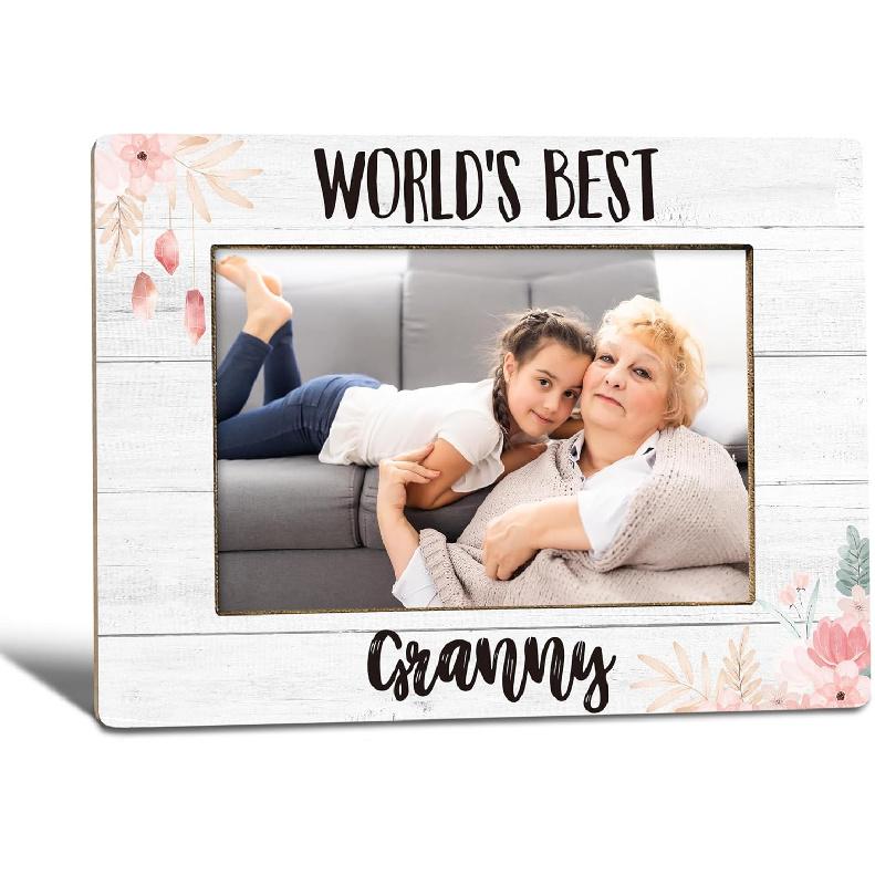 World s Best Auntie Picture Frame, Mother s Day Birthday Gifts for Auntie Grandma, Best Grandma Photo Frame 4X6, Grandmother Gifts Wooden Photo best granny