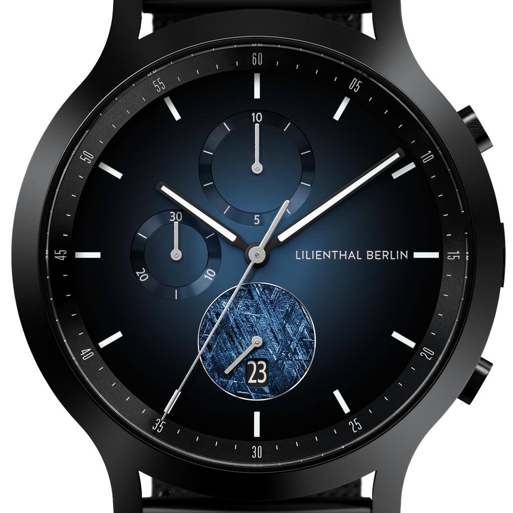 Lilienthal Berlin Made in Watch, Chronograf, Data, Meteoryt, Niemcy, C01-024-B023C