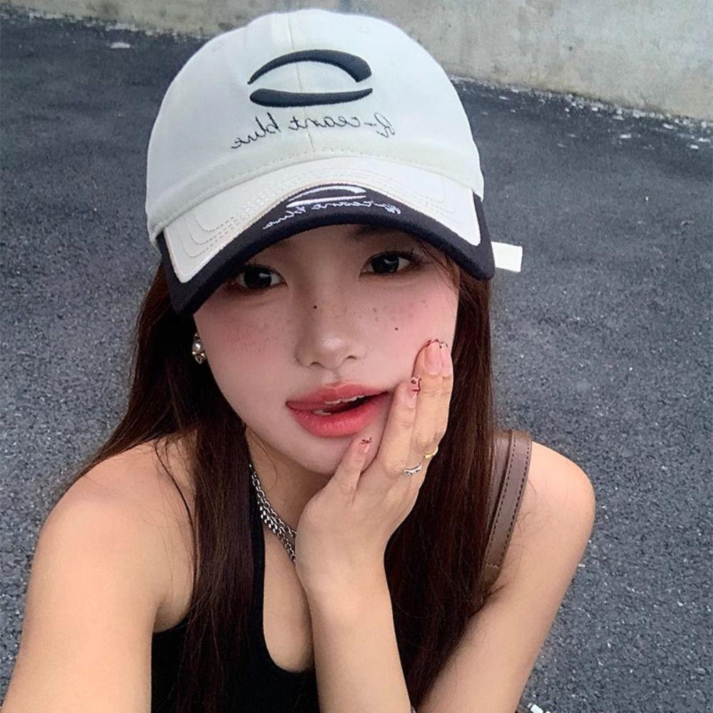 Y2K Letter Peaked Cap Embroidery Visors Snapback Cap Retro Vintage Baseball Cap  Streetwear