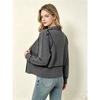 Womens Contrast Trim V-Neck Knit Cardigan Sweater Loose Short Fit Casual Winter Layering Top