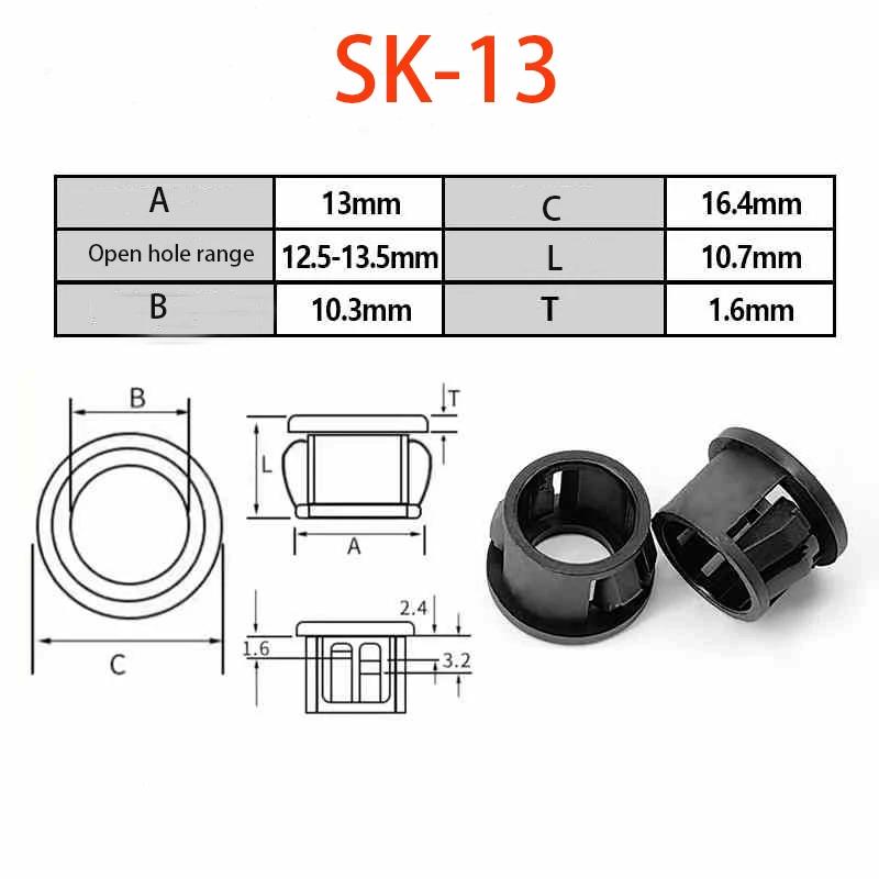 Protective Ring Black Round Nylon Snap-on Wire Grommet Computer Desk Wire Hole Cover Seal Ring Hole Plug Cable Protector