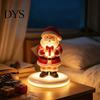 Small Christmas Figures Santa Claus Figurine with Warm LED Light, Glowing Tabletop Night Xmas Light Decor, Holiday Desktop Ornament for Home