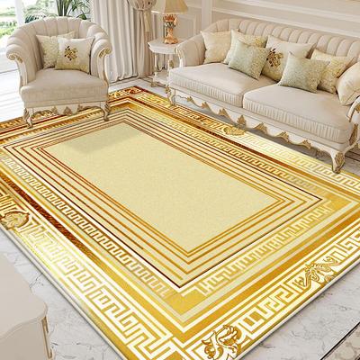 Luxury Gold Living Room Carpet Large Area Decoration Home Bedroom Bedside Rugs High-grade Sofa Side Non-slip Plush Floor Mats