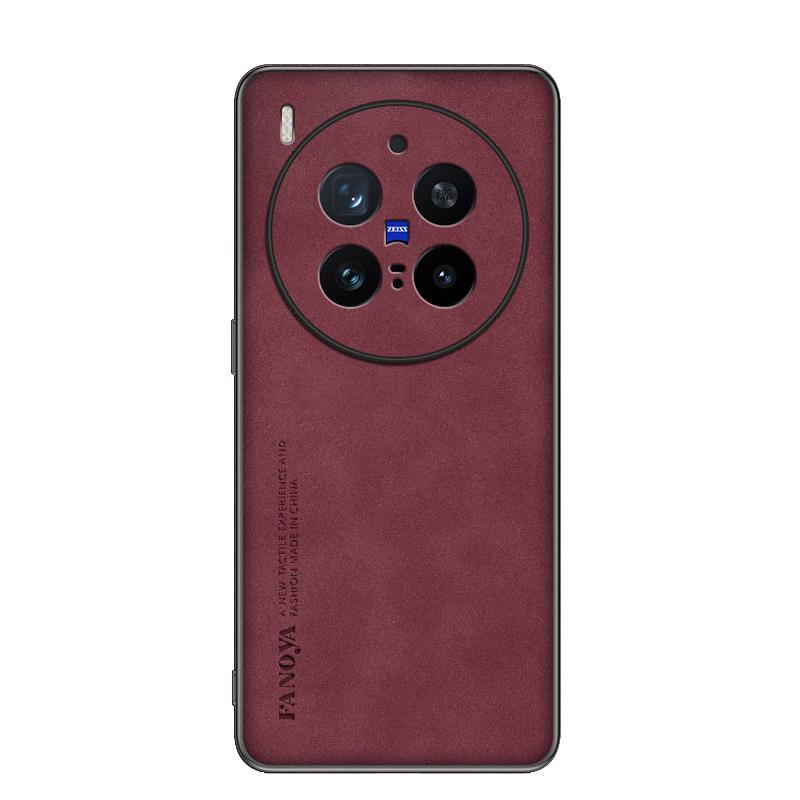 Frosted PU-Leather Funda for VIVO X300 Pro / X300 Case Matte Hard Plastic Full Protection Phone Cover