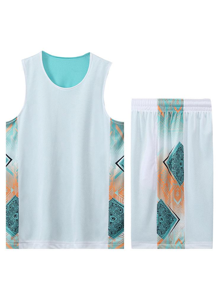 Children's double-sided basketball clothes men's and women's adult sports game training clothes set vest basketball clothes group buying printing