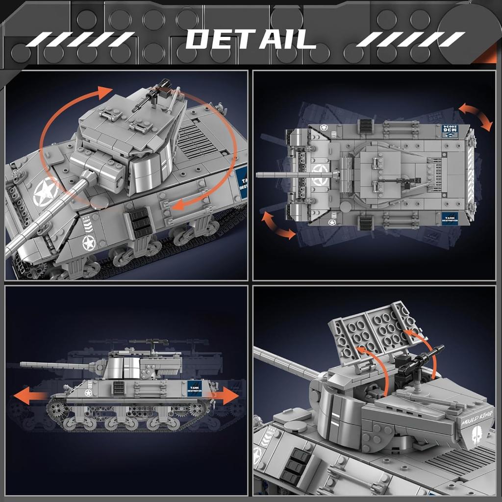 MOULD KING 20034 Tank Building Blocks Set, Military Vehicle Construction Block Kits