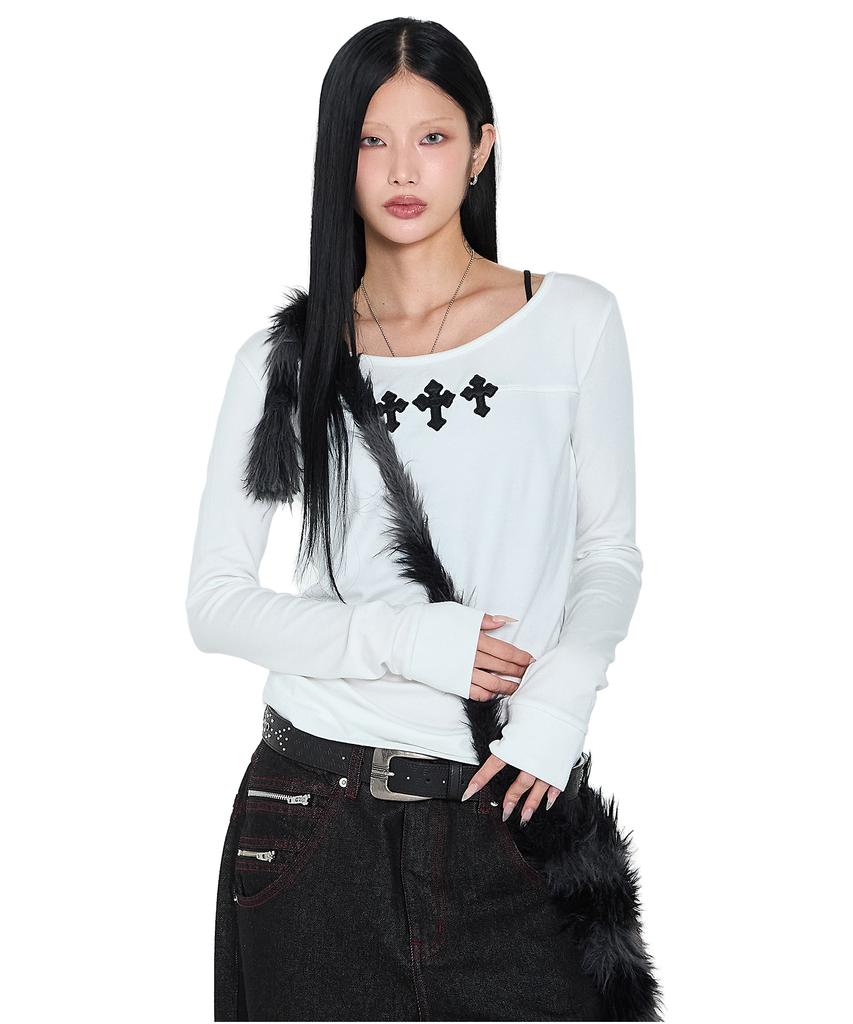 AAKAM Triple Akm Cros2 Long Sleeve (White)