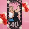 30th 40th 60th Birthday Photo Frame Photo Booth Props Rose Pink Gold Adult 30 40 60 Years Old Birthday Party Decor Background