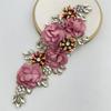 1PCS Handmade 3d sew on applique embroidery rhinestone flower patch for wedding dress