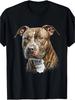 Men'S Classic Tee Featuring an Intricate Dog Design, Made From, Short Sleeves, Round Neck, Machine W