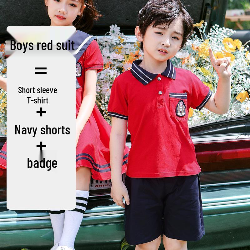 New British Style Kindergarten Summer Uniform Set for Boys and Girls – Ideal for School and Performances