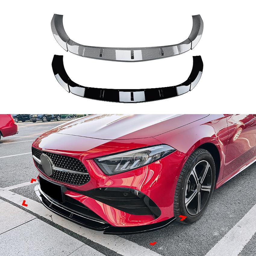 For Mercedes-Benz A-Class W177 A180 A200 A35 AMG 2023+ Front Bumper Spoiler Lip Lower Body Kit Diffuser Splitter Tuning Guard