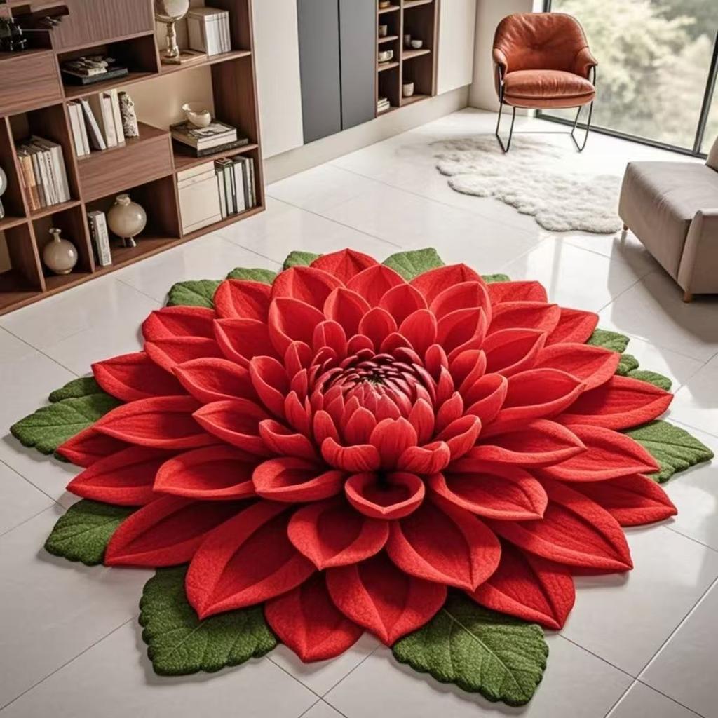 Irregular Flower Shaped Living Room Carpet Decorative Mat Bedroom Bedside Carpet Bathroom Foot Pad