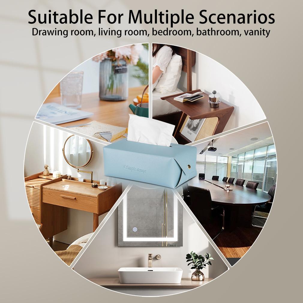 1Pc Simplicity Car-Carrying Toilet Home Bathroom Desktop Pumping Tissue Box PU Leather Living Room Table Napkin Holder Case Storage Box Creative