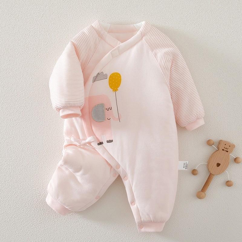 Baby Boy Girl Winter Thick Cotton Hanbok With Slipon Closure For Newborns
