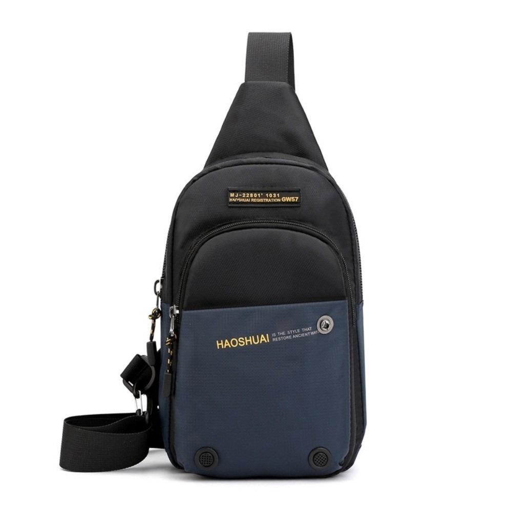 Large Capacity Sports Chest Bag Waterproof Nylon Shoulder Bag Fashion Men's Crossbody Bag  Unisex