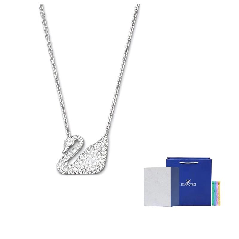 Swarovski Artificial Crystal, Swarovski Element, Rhodium Plated Necklaces Womens White