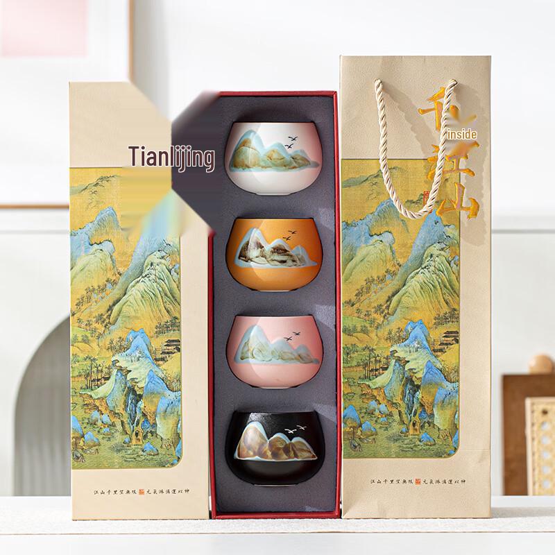 Qianli Jiangshan Hand-Painted Ceramic Tea Set