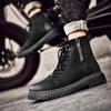 Fashion Vintage Men Boots Genuine Leather Side Zipper Ankle Boots Men's Shoes Casual Leather Shoes Man Outdoor Comfortable Luxury Boots