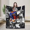 Gundam Flannel Blanket Autumn science fiction Warm Throw Blanket for Girls Boys Bedroom Print Bedspread Sofa Bed Cover