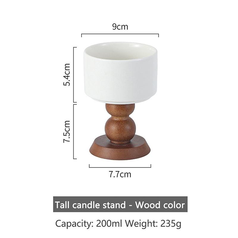 

Французский винтажный десертный стакан для мороженого, керамический кубок на высокой ножке, ретро, с деревянной ручкой, блюдце для чая и фруктов, креманка для пудинга, подсвечник коричневый