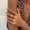 Pack of 6 Adjustable Stackable Rings Featuring Pink Gemstones for Comfort Fit and Multiple Fashion Combinations