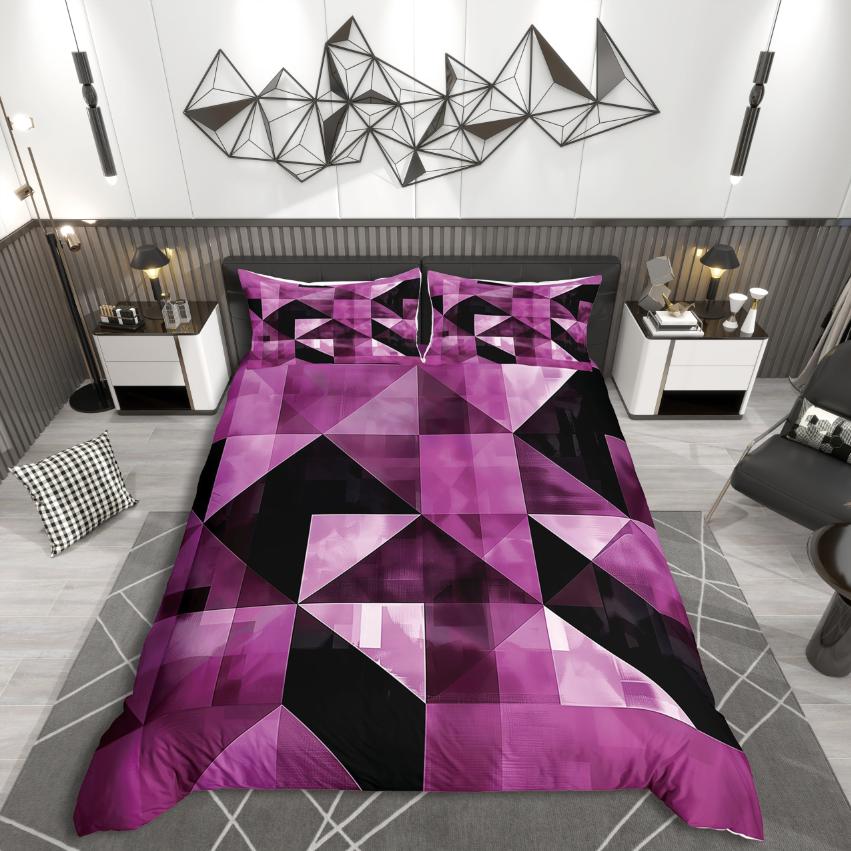 Homewish Minimalist Geometry Duvet Cover SetAbstract Gradient For Teens Bedding SetVintage Aesthetic Bed Set