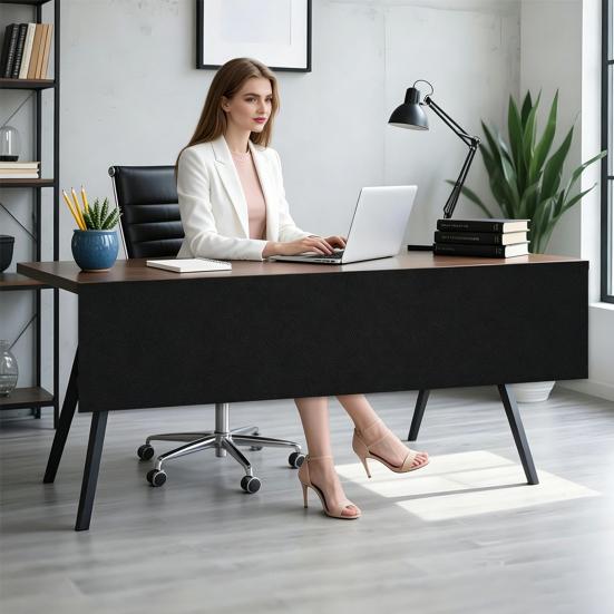 Table Privacy Screen with Hook And Loop Design Panel Durable Oxford Cable Management Organizer for Workspace Organization And Privacy Panel