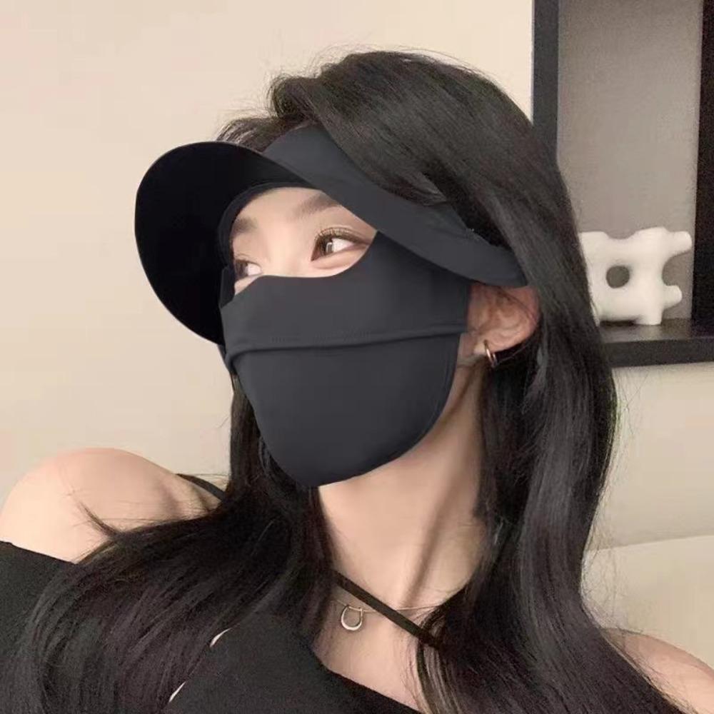 UPF50+ Sunscreen Mask UV Protection Ice Silk Masks New Sun Hat  Outdoor