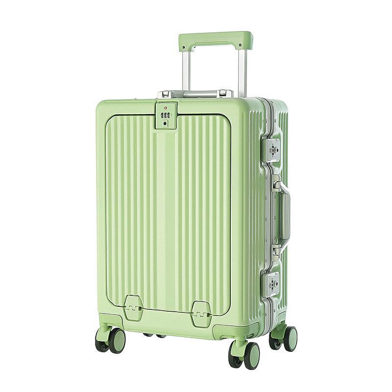 Yongsheng Women's Aluminum Frame Suitcase: 20-inch Anti-Fall Travel Case & 24-inch Front-Opening PC Trolley