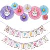 15-30cm Carta Velina Colorata Ventagli di Carta Girandole Fiori Appesi Lavori di Carta per Matrimonio Festa Compleanno Decorazioni Forniture