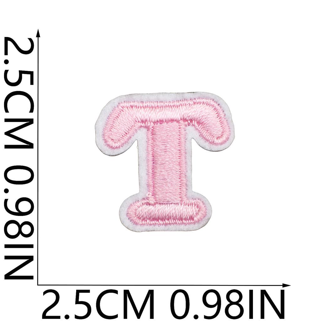 Mini Pegatina de Tela Bordada con Alfabeto Inglés Tamaño Pequeño DIY para Bolso Cambiante Parche Decorativo Pegatina Etiqueta Bordada por Computadora Número