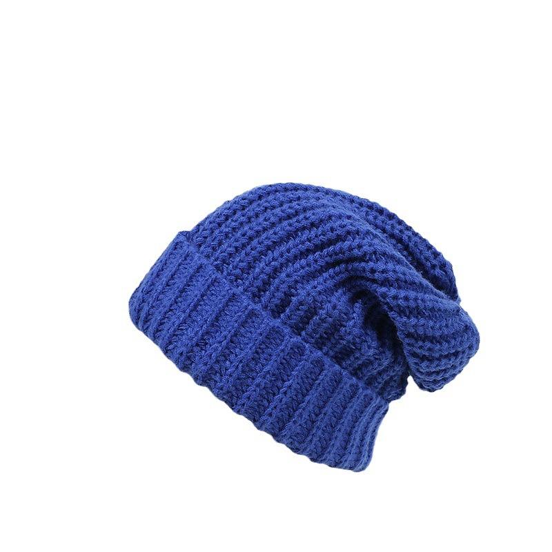 Large version wool hat women's autumn and winter big head circumference loose knitted hat showing a small face warm versatile cold hat stacking hat