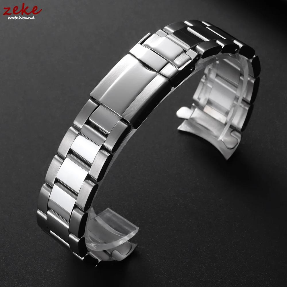 Luxury Solid Stainless Steel Band Folding Buckle 20mm Straps for Rolex Water Ghost Daytona Diving Belt Men's Watch Accessories