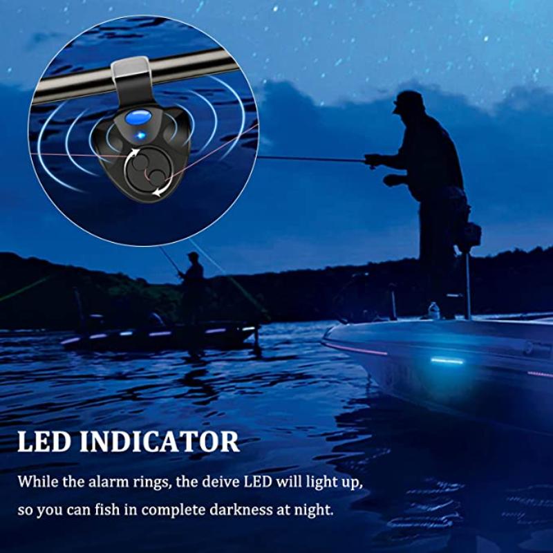 New Carp Fishing Clip Set Rod Electronic LED Light Indicator Fish Bite Sound Alarm Bell Sensor Fishing Accessories for Rods