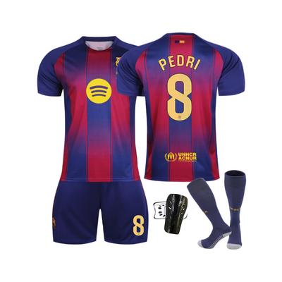 (#8 PEDRI) 25-26 Barcelona Domácí La Liga číslo Fotbalový dres pro děti a dospělé