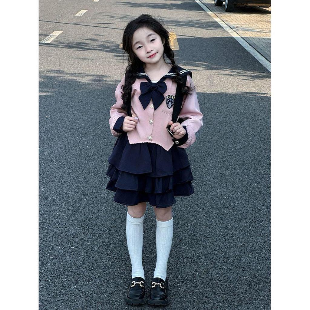 Girls' Academy Style Skirt Set - Spring/Autumn 2025, Princess Style Outfit for Middle & Large Children