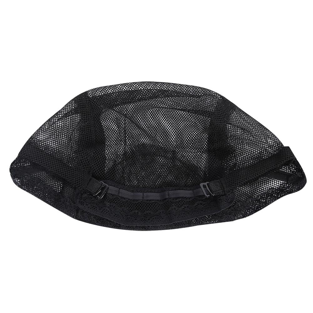 Black Hairnet Wig Cap Elastic Dome Hair Mesh with Adjustable Strap for Making Wigs