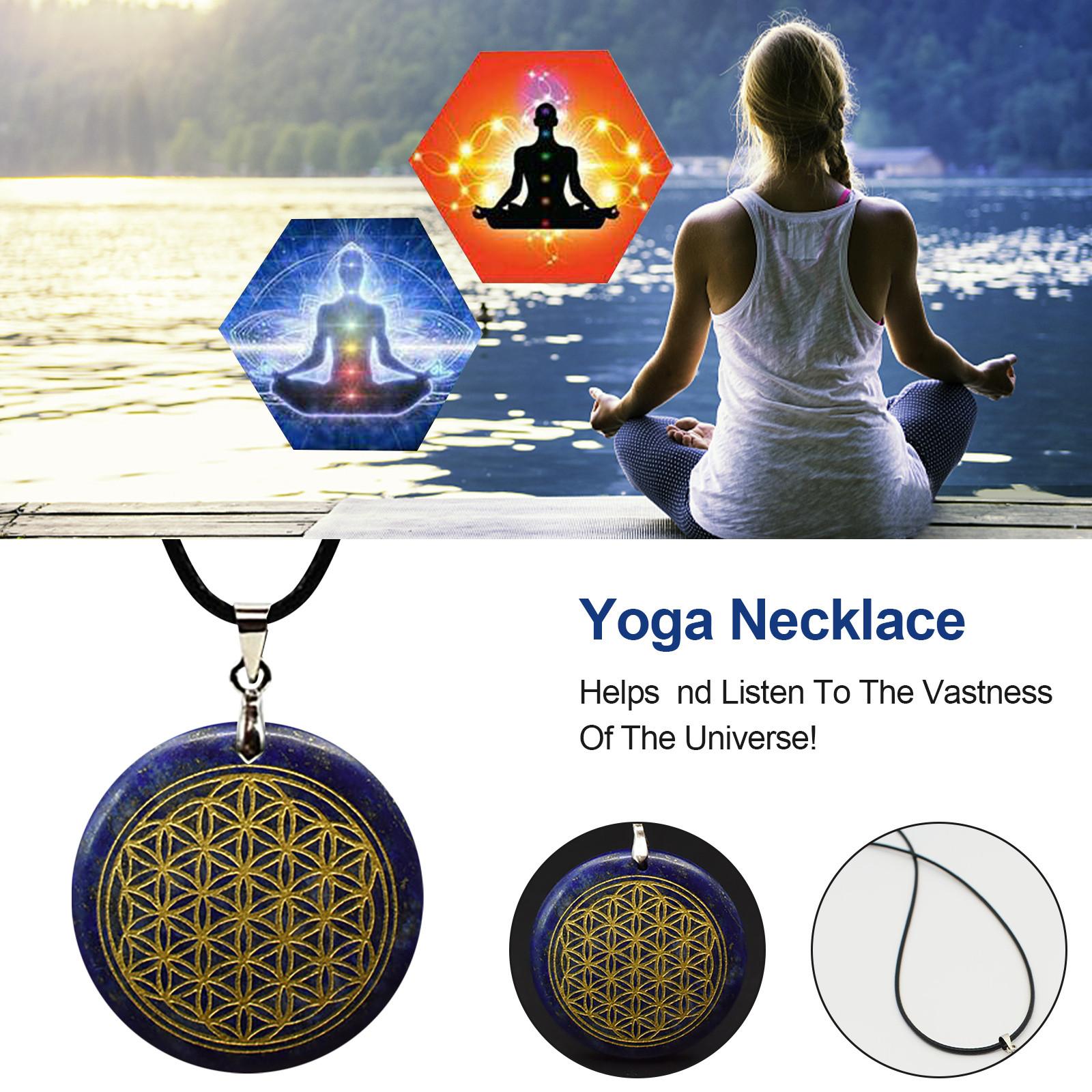 Flower of Life Pendant Seven Chakras Meditation Pendant Necklace One Size