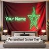 Custom Name Text Tapestry Morocco Football Personalized Polyester Wall Tapestry For Bedroom And Room