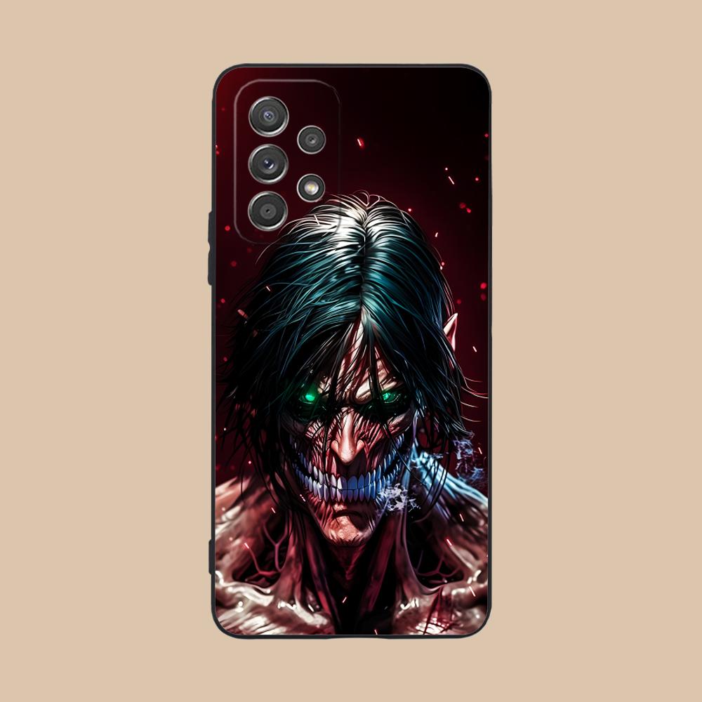 AOT Eren Mobile Cell Phone Case for Samsung Galaxy A73 72 71 70 56 55 54 53 52 36 35 34 23 16 15 5G Colour Protective Luxury