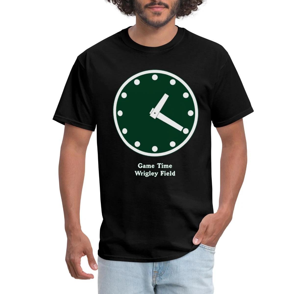 Wrigley Field Clock | Game Time | Chicago Baseball Men s T-Shirt L