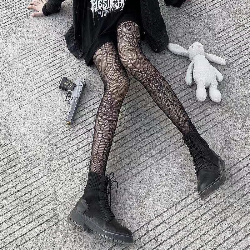 Gothic Tights Sexy Cosplay Costume Fishnet Stockings Nylon Thigh High Pantyhose Plus Size Women Gift for Girlfriend Dropshipping