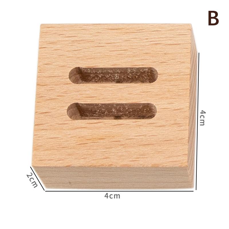 Wood Round/Square/Heart Single/Double Slot Ring Display Rack Organizer Holder Jewelry Display Stand Ring Counter Windows Display