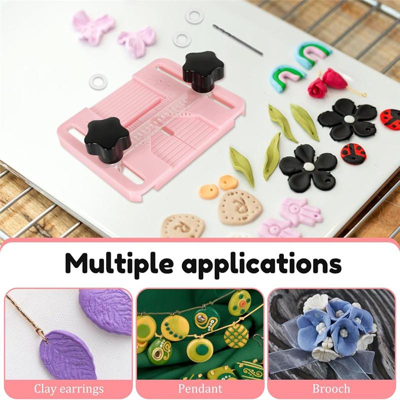 

Earrings Hole Drill Guide Tool, Polymer Clay Earring Drill Guide, For Jewelry Pieces Making, Earrings