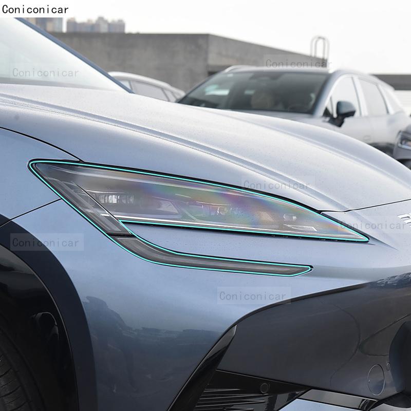 For BYD Sealion 07 EV 2025 Car Headlight Transparent TPU Protective Cover Film Front Light Tint Change Color Sticker Accessories