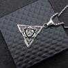 Viking Retro Triangle Rune Titanium Steel Pendant European and American Style Men's Fashion Necklace Jewelry